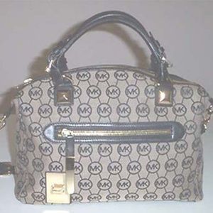 MICHAEL KORS Calista jacquard fabric tote satchel